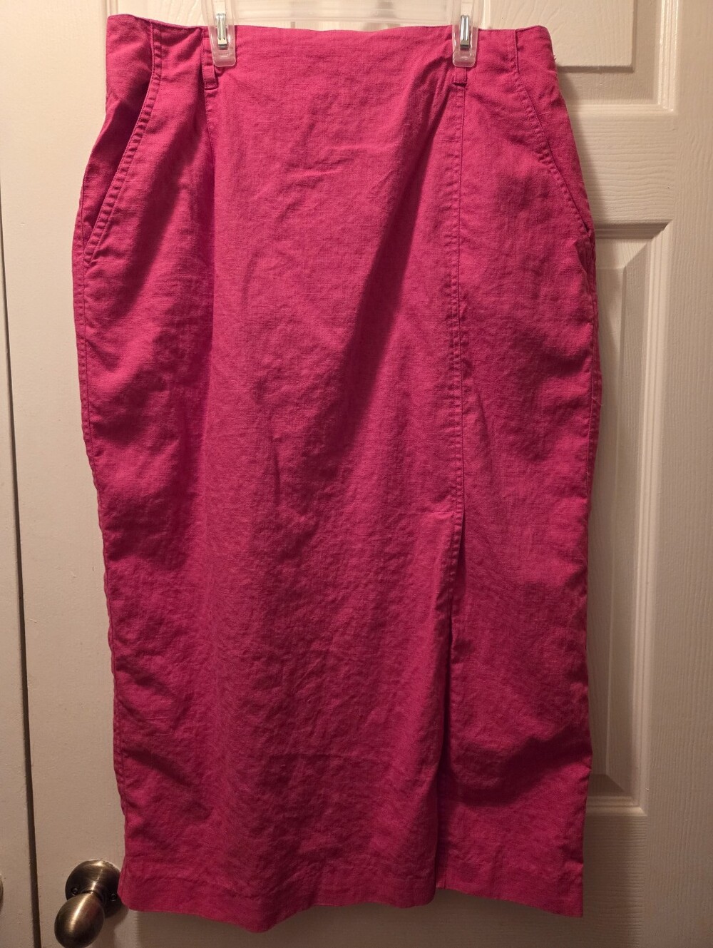 Rafaella Hot Pink Linen Cotton Pencil Skirt